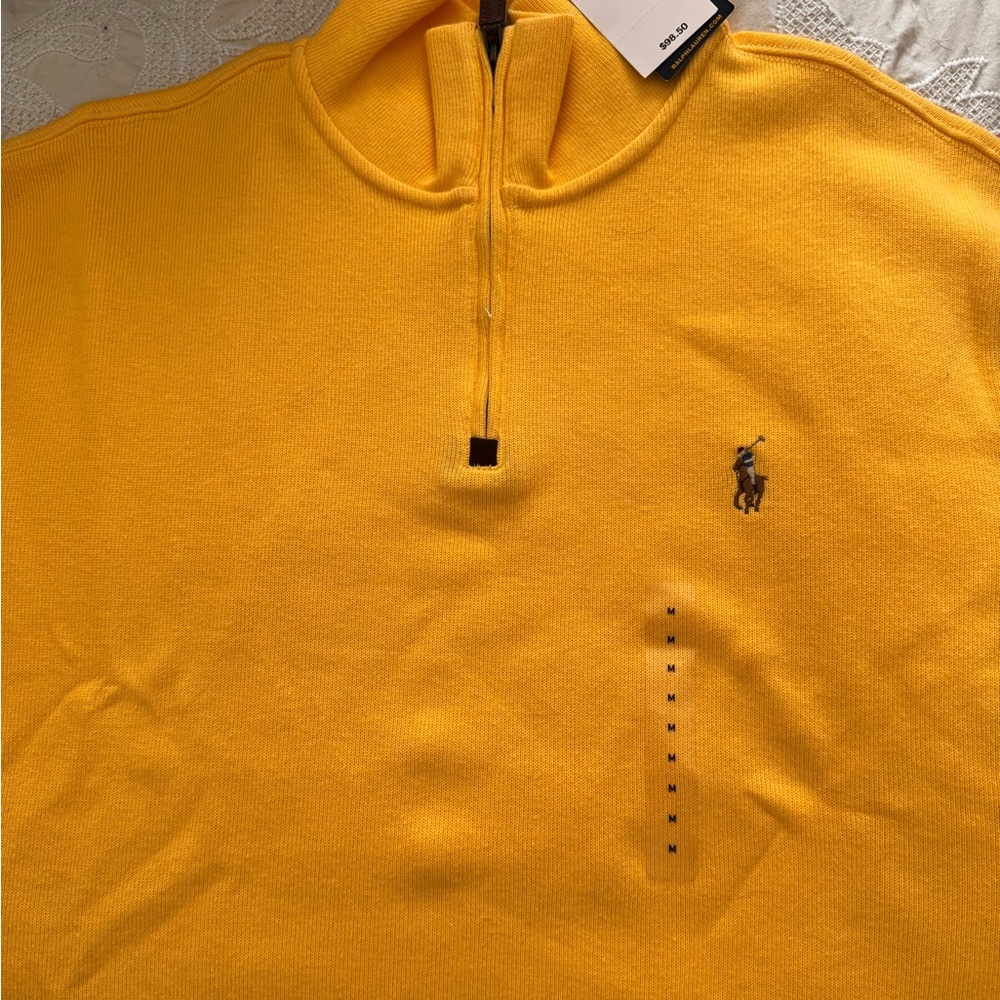 Ralph Lauren Yellow Quarter-Zip Pullover NWT